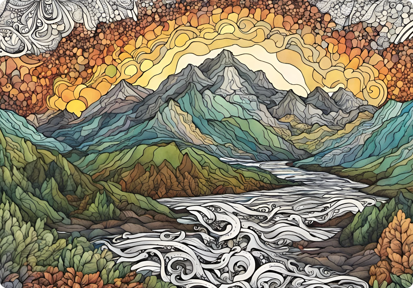 Zentangle Mountains